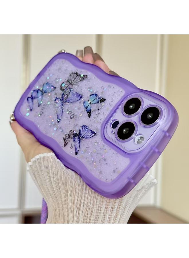 Zaboon Case For iPhone 12 Pro Max Crossbody Wave Edge Butterfly TPU Phone Case - Image 3