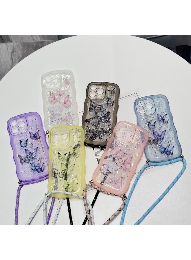 Zaboon Case For iPhone 12 Pro Max Crossbody Wave Edge Butterfly TPU Phone Case - Image 2