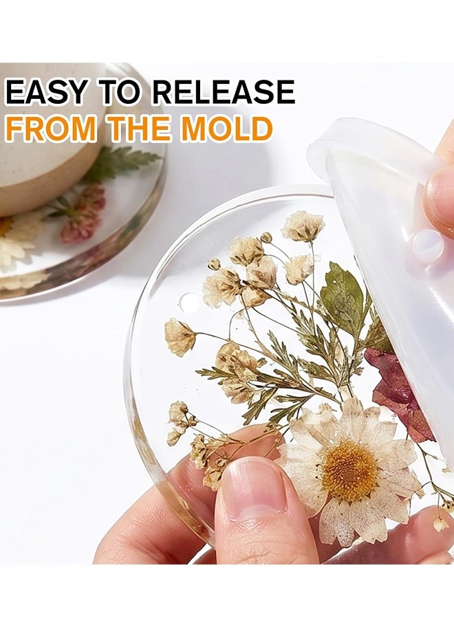 4 غرف 3 بوصة مستديرة السيليكون الراتنج كوب وسادة قوالب مع ثقب DIY وسادة كأس الحرف - Image 4