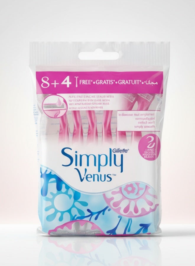 شفرات حلاقة نسائية بسيطة 3 عدد 8 زائد 4 حلاقة ناعمة آمنة ومريحة للساقين والجسم