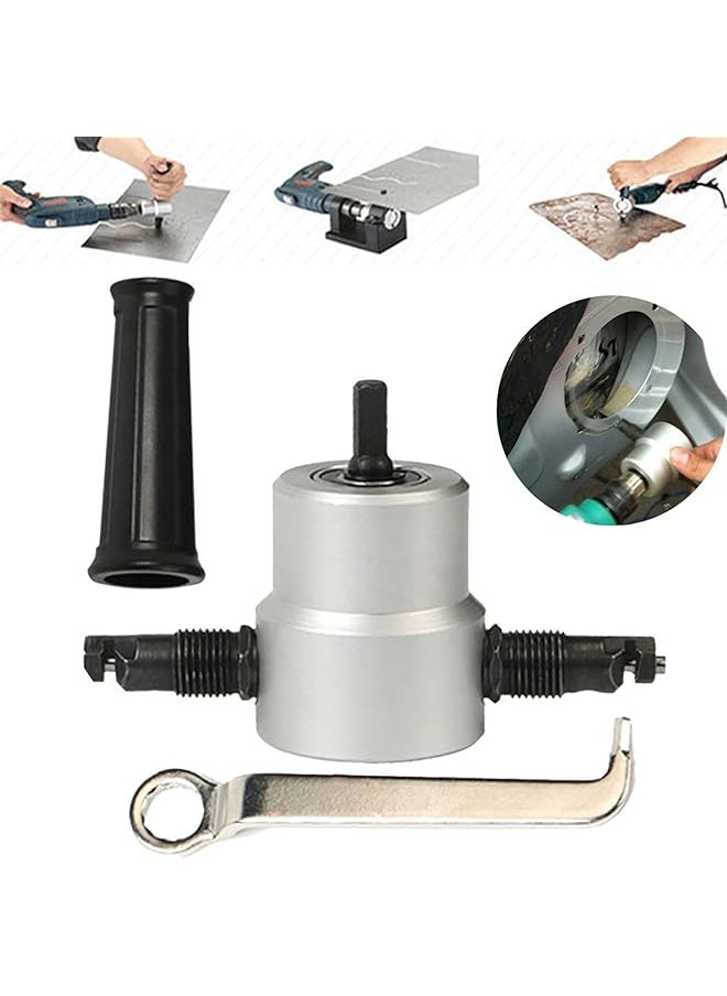 Sheet Metal Nibbler Cutter Double Headed Sheet Cutter Nibbler Drill Attachment For Straight Curve And Circle Cutting