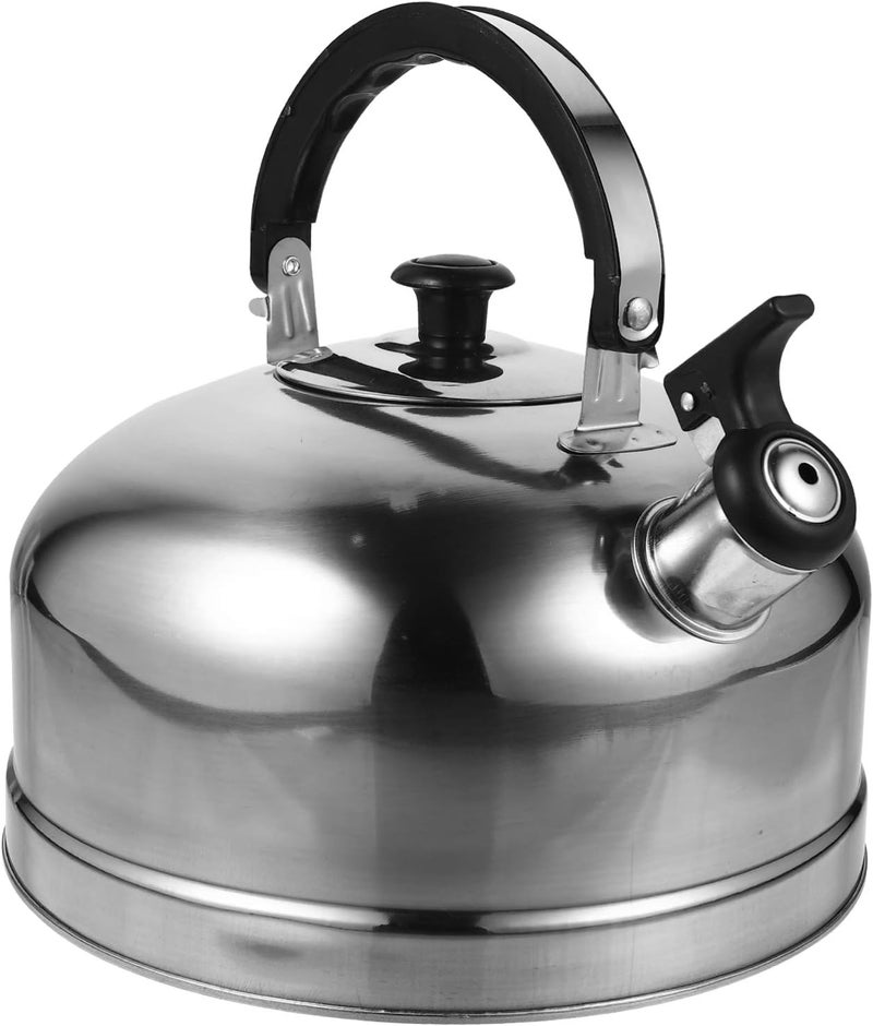 woobles 5L Stove Top Whistling Tea Kettle with Heat- Proof Handle Stainless Steel Whistle Tea Pot Teapot Large Capacity Hot Water Kettle 22.5X22.5X21CM Silver - Image 1