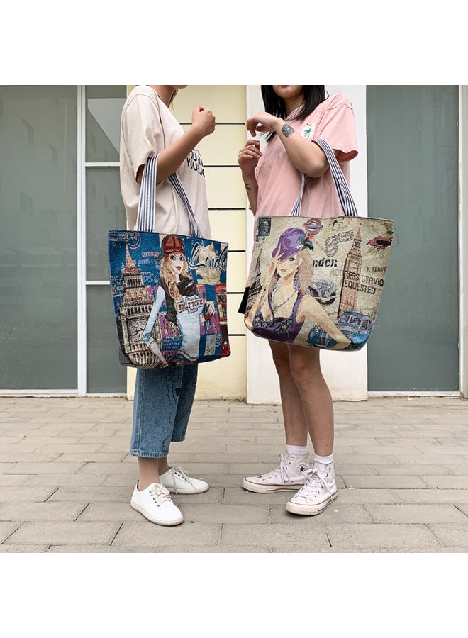 Matai Style Special Embroidered Fashion Women's Bag Ethnic Style Canvas Bag Shoulder Bag Large Capacity Handbag-Color:Pet Collection - Image 4