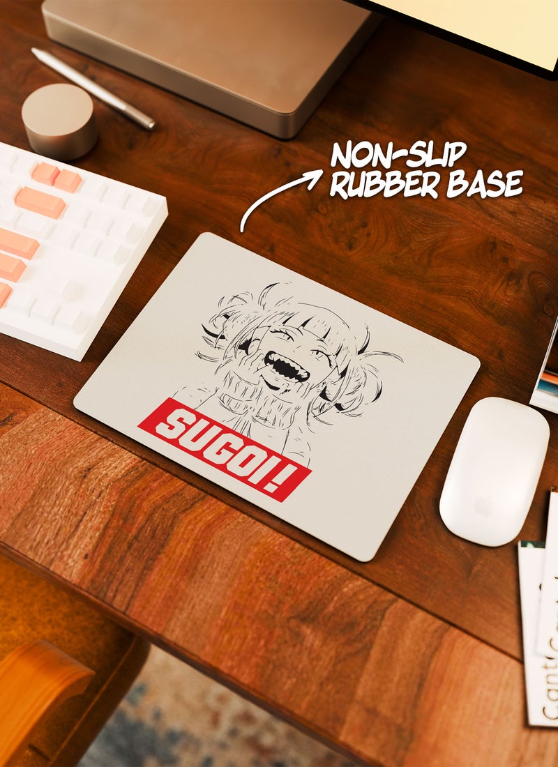 LOUD UNIVERSE My hero Academia Jar My Hero Academia Non-Slip Rubber Base Mouse Pad Anime Style Comic Rectangular Desk Mouse Pad Sugoi So Good Himiko Toga-Anime Character Fan - Image 3
