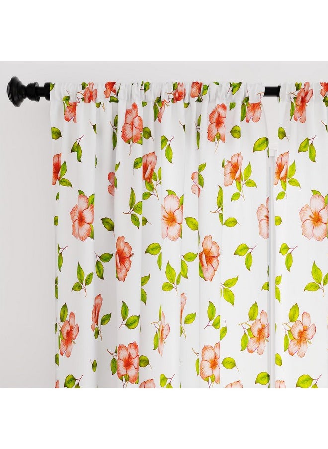 Encasa XO Window Curtain 9 ft Set of 2, Polyester Printed with Rod Pocket, Tie Back, Light-Filtering, Semi Sheer/Transparent Curtains- Kitchen, Bedroom, Living Room (140x274 cm), Hibiscus - pzsku/Z7FC6949D26D45730942DZ/45/_/1737721256/7c12ebf1-fa47-430e-a83b-6cbe85c92d03