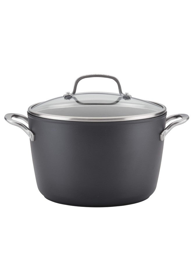 KitchenAid Hard Anodized Induction Nonstick Stock Pot/Stockpot with Lid, 8 Quart, Matte Black - Image 1