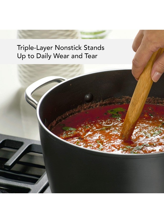 KitchenAid Hard Anodized Induction Nonstick Stock Pot/Stockpot with Lid, 8 Quart, Matte Black - Image 4