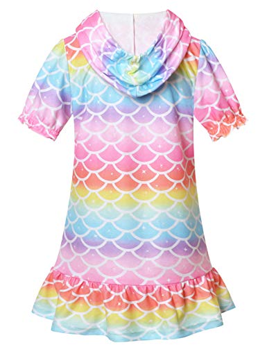 CHILDRENSTAR Cover Up for Girls Mermaid Swimsuit Coverups Terry Hooded Beach Clothes,4t 5t - Image 2