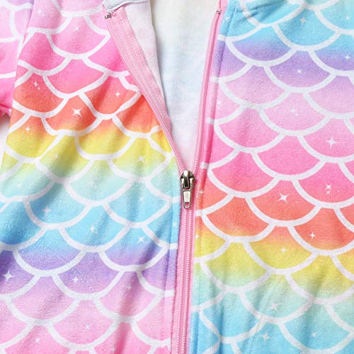 CHILDRENSTAR Cover Up for Girls Mermaid Swimsuit Coverups Terry Hooded Beach Clothes,4t 5t - Image 4