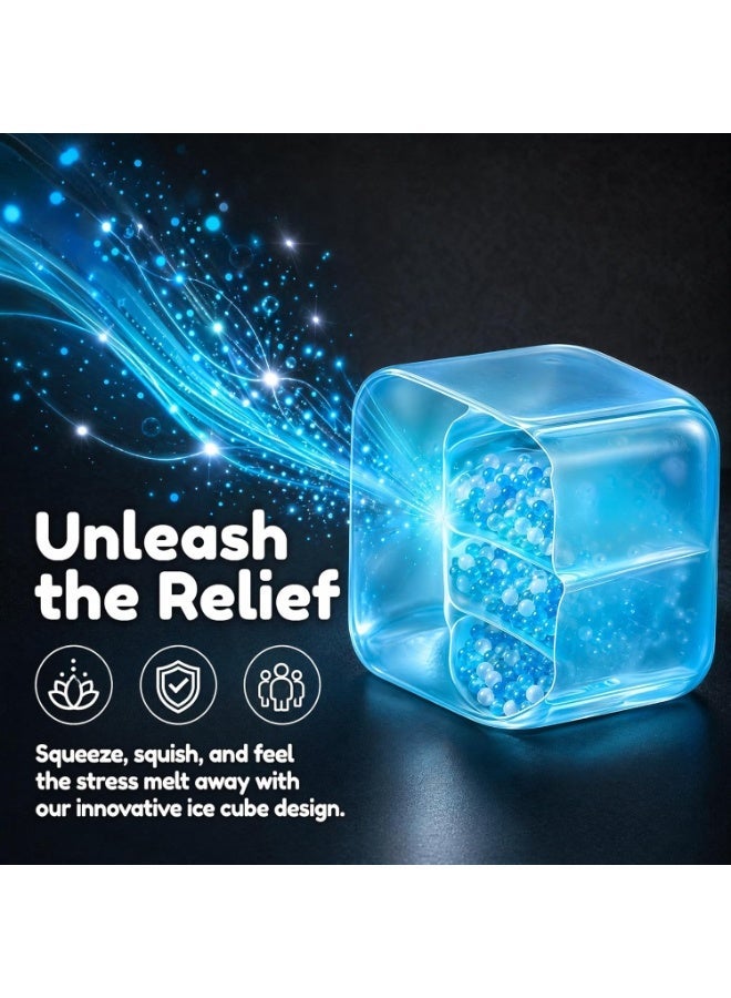 BlueFire Blue Solid Squish Sensory Cube Toy for Kids & Adults – 2 Inch | Soft Squishy Stress Relief Fidget Cube | Soft Squeeze Sensory Play Cube | Tactile Hand Exercise Toy for Focus, Anxiety Relief and Relaxation - Image 2