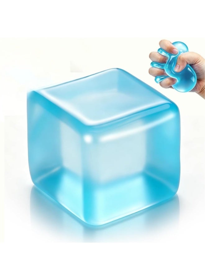 BlueFire Blue Solid Squish Sensory Cube Toy for Kids & Adults – 2 Inch | Soft Squishy Stress Relief Fidget Cube | Soft Squeeze Sensory Play Cube | Tactile Hand Exercise Toy for Focus, Anxiety Relief and Relaxation - Image 1