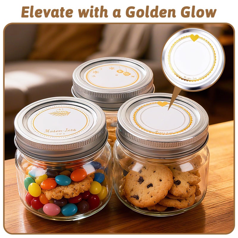 STARSIDE 8 oz Glass Mason Jars with Airtight Lids and Bands,30 Pack with Labels &Tags, Half Pint Canning Jars for Honey, Jam, Candies, Jelly, Spice, DIY Crafts & Wedding Favors - Image 2