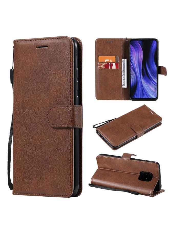 The Bros Case For Xiaomi Redmi 10X 5G / 10X Pro 5G Solid Color Horizontal Flip Protective Leather Case with Holder & Card Slots & Wallet & Photo Frame & Lanyard