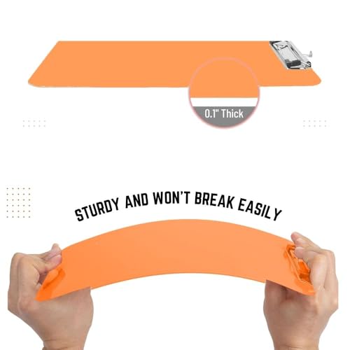 Bambalio Plastic 14 x 9.7 Clipboard Writing Pad Clipboards Drawing/Writing/Clipboard with Clip | Sturdy, Lightweight for Office, School, College (Orange) - Image 4