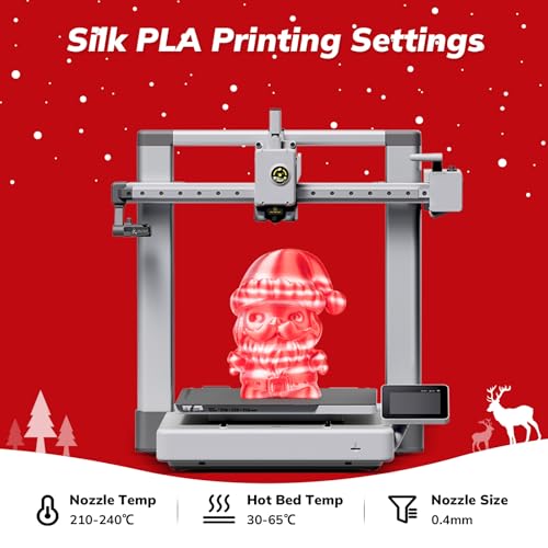 AMOLEN Silk PLA 3D Printer Filament, Shiny Multicolor Christmas Rainbow PLA Filament 1.75mm, Fast Color Change PLA 3D Printing Filament for Most FDM 3D Printer, Red White, 1kg (2.2lbs) - Image 5