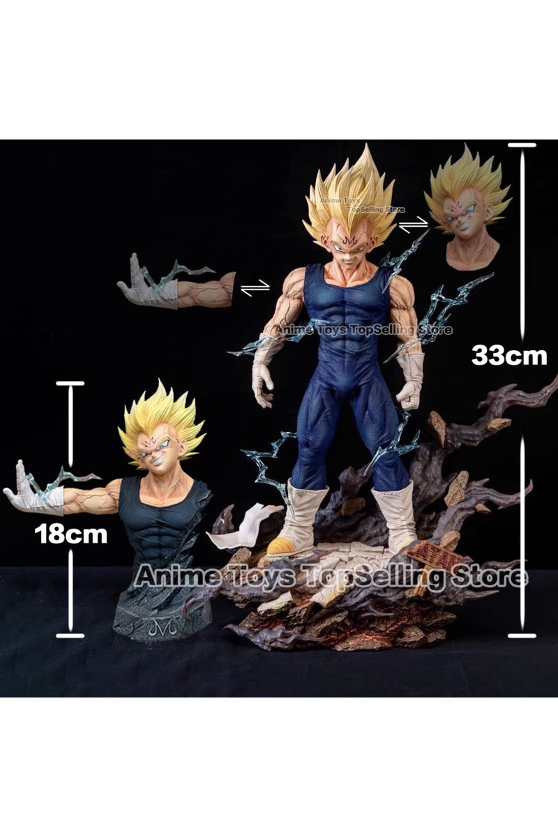 مجسم فيجيتا من سلسلة دراغون بول زد، بطول 33 سم، مجسم ماجين فيجيتا، بأيدٍ ورأس قابلة للاستبدال، مصنوع من مادة PVC.