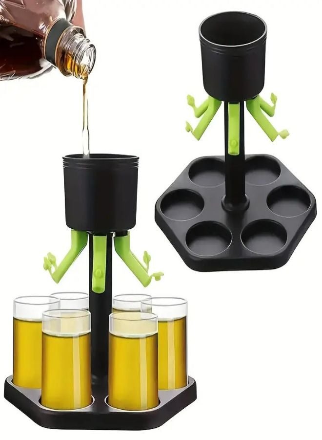 Hexagonal fair dispenser Poinz Grasse party fair pour dispenser wine glass tray  6 cups + 1 tray  - Image 1