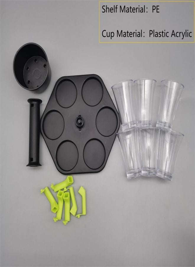 Hexagonal fair dispenser Poinz Grasse party fair pour dispenser wine glass tray  6 cups + 1 tray  - Image 5