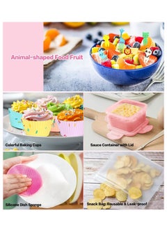 Y&D 27 PCs Bento Box Lunch Kit, Stackable 3-in-1 Compartment Japanese Set w/ Soup Cup Sauce Can, Spoon Fork, Cake Cups, Fruit Picks, Snack Bags, Leakproof Container for kids and Adults  - Image 2