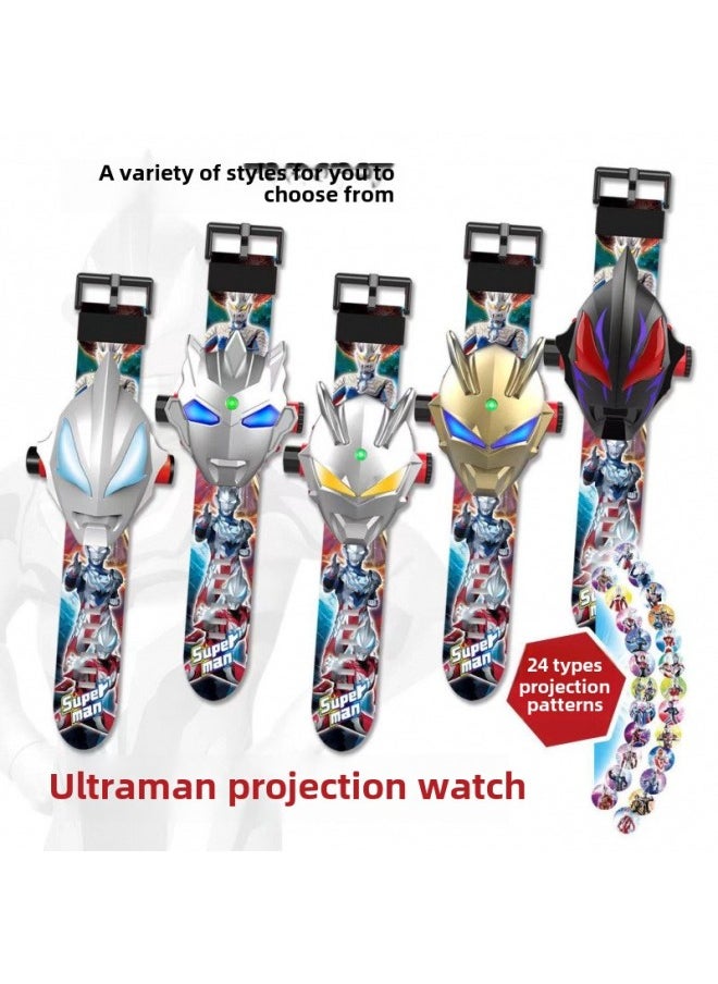 Generic - [3 Days Hot 1137 Pieces] 2025 Ultraman Children's Watch Jedsero Cartoon Projection Electric-Color:2025 Model/ultraman Dark/26 Projections + Flip Cover-Specification:[leading Edition] 10 Watch Batteries - Image 1