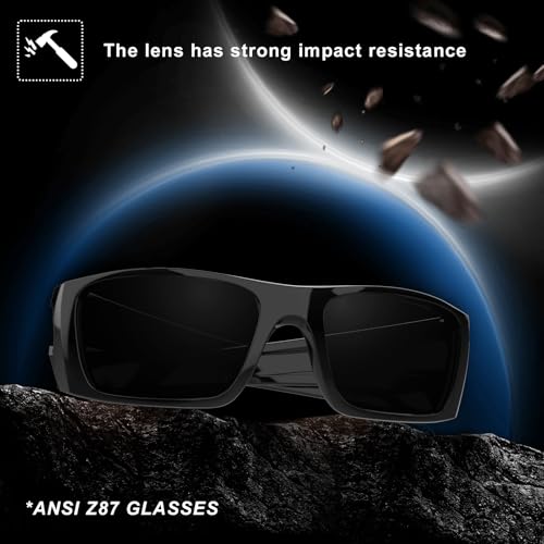 MAXJULI XL Z87 Wrap Around Sunglasses for Big Wide Heads Men TR90 Ultralight UV400 Protection Safety Glasses Z8236 (Black/Super Dark) - Image 4