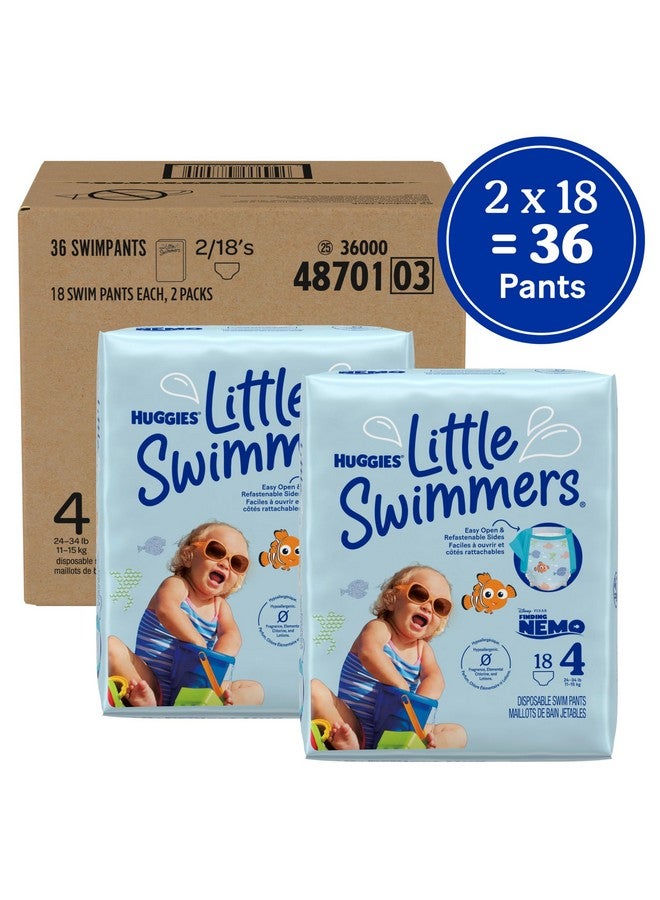 هجيز حفاضات سباحة هجيز ليتل سويمرز للاستخدام مرة واحدة، مقاس 4 (24-34 رطلاً)، 36 قطعة (عبوتين من 18 قطعة)، قد تختلف العبوة - Image 1
