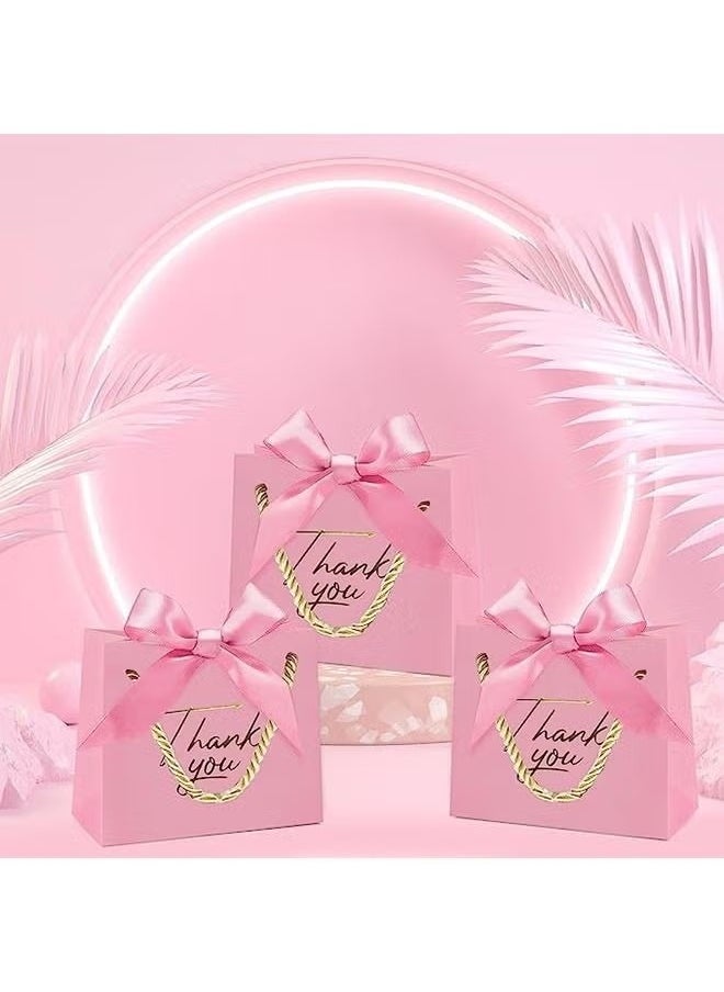 Ocean 9 Pack Thank You Gift Bags，with Handles 5.5 x 2.4 x 4.7 Inches Small Gift Bags with Bow Ribbon Party Favor Bags Paper Gift Bags Bulk for Baby Shower, Wedding, Party Favor, Birthday  - Image 4