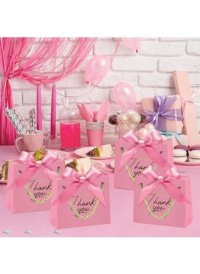 Ocean 9 Pack Thank You Gift Bags，with Handles 5.5 x 2.4 x 4.7 Inches Small Gift Bags with Bow Ribbon Party Favor Bags Paper Gift Bags Bulk for Baby Shower, Wedding, Party Favor, Birthday  - Image 3