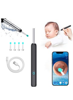 EHOME Ear Wax Removal, Wi-Fi Visible Wax Elimination Spoon with 4 Soft Silicone Ear Scoops, Wireless Ear Endoscope 1296P HD with LED Light for iPhone, iPad, Android Phones  - Image 1