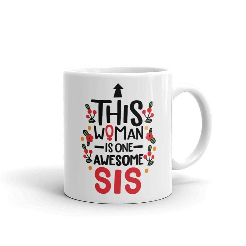 Oye Happy Awesome Sister Ceramic Coffee Mug- White, 330 ml - Image 1
