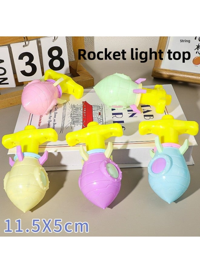 Children's Luminous Lotus Gyro Toy Strawberry Gyro Launch Kindergarten Baby Gift Stall Small Toys Wholesale-Color:Luminous Rocket Gyro - Random Color One  - Image 1