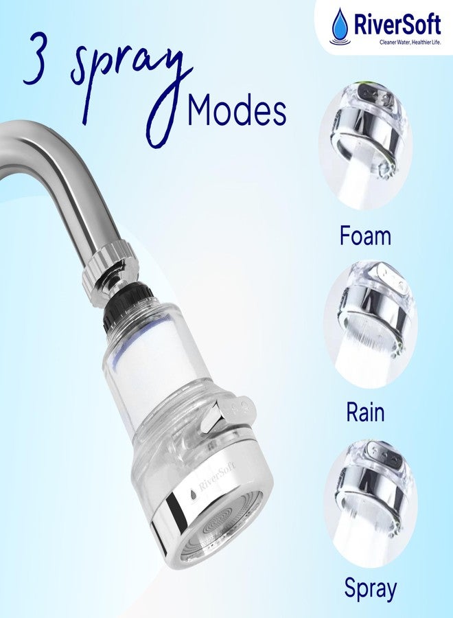 RiverSoft EcoBlu EB-03 360° Rotatable Kitchen Faucet Tap Extender with Filter | 3 Flow Modes | Removes Sediments | with Mineral Balls - Image 4