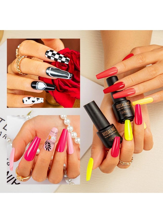 Rosalind 100Pcs Gel Nail Polish Set 92 Pcs Colors Gel Polish Set With 8 Bottles Of Base And Glossy Matte Top Coat Starter Gel Nail Set Suitable For All Seasons Gift For Women  - Image 3