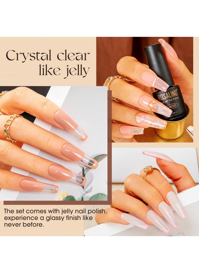 Rosalind 100Pcs Gel Nail Polish Set 92 Pcs Colors Gel Polish Set With 8 Bottles Of Base And Glossy Matte Top Coat Starter Gel Nail Set Suitable For All Seasons Gift For Women  - Image 4