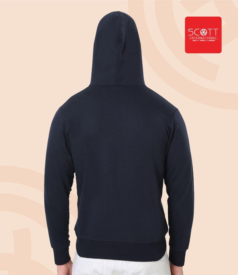 Scott International Hoodies for Men Stylish Winter Jackets for Men Sports Jackets Gym Jacket for Mens Cotton Sweatshirt with Zip Bike Jacket for Mens Navy Blue - Image 3