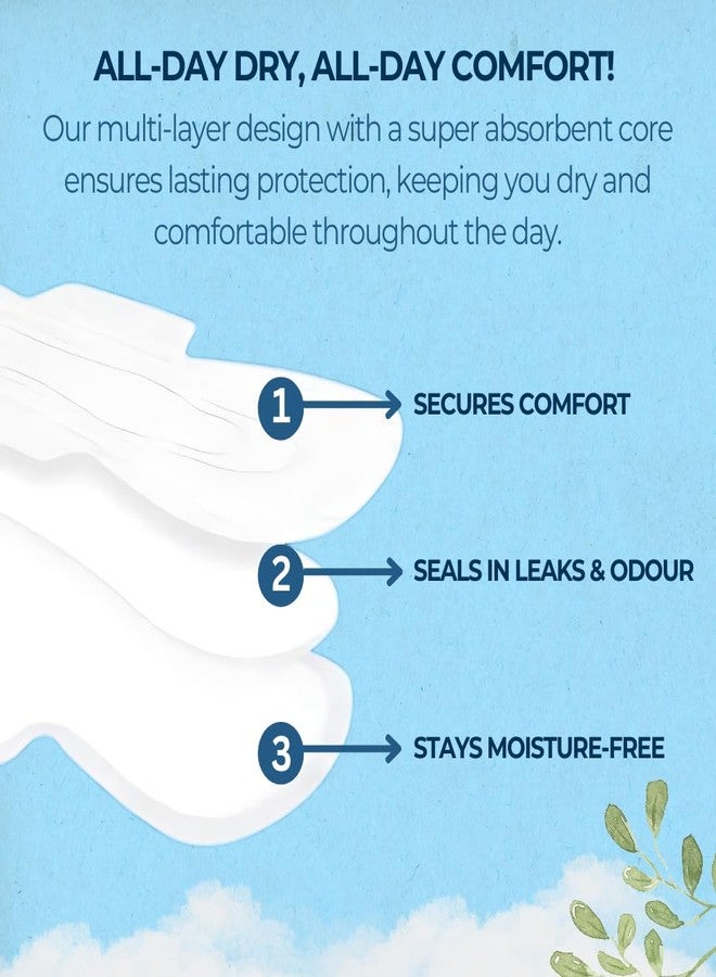 Hush Protec+ Sanitary Pads for Women XL 280mm | Pack of 4 | Total 24 Pads | Cotton Sanitary Pads | Pads for Periods | Extra Soft Large Wings | Leak Lock Protection - Image 3