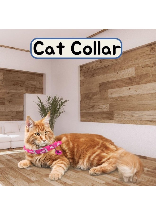 Sage Square 'S Multicolored Adjustable Rubber Silicone Cat Collar With Bell | Where Training Meets Style In A Vibrant Feline Design | Durable Rubber Silicone Promises Lasting Wear (Pink)  - Image 3