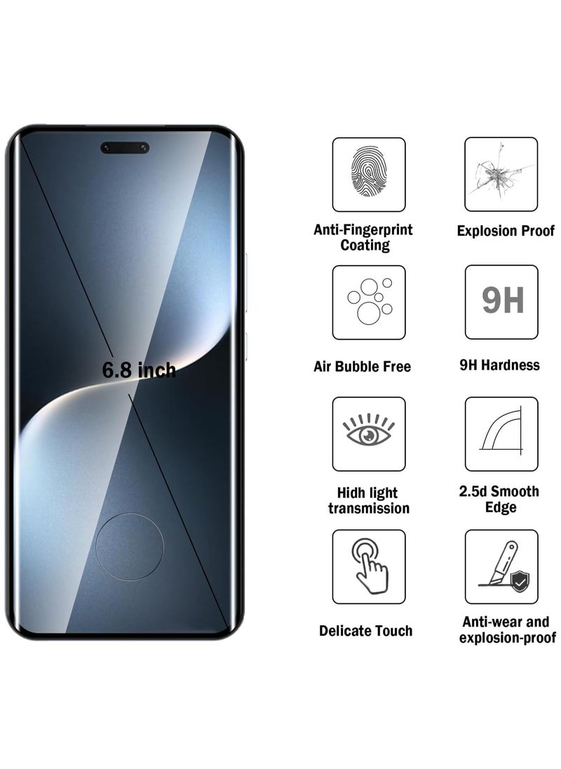 Muzz [2-Pack] Tempered Glass for Honor Magic 7 Pro Screen Protector Full Glue Edge-to-edge 9D Curved Screen Glass Anti Scratch 9H hardness Tempered Glass Film for for Honor Magic 7 Pro  - Image 2