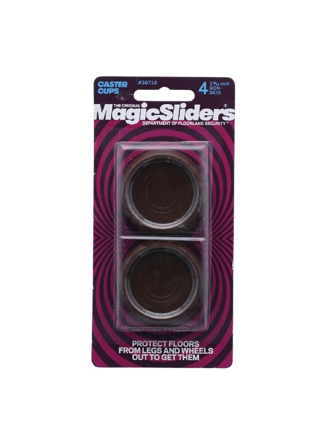 ماجيك سلايدرز مجموعة قواعد دائرية لارجل الاثاث بتصميم غير قابل للانزلاق لون بني مقاس 1 - 11/ 16 انش 39719 - Image 1