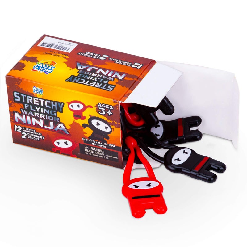 PICK A TOY Ninja Toys for Boys Girls Party Favors Supplies Stretchy Flying Ninjas 12Pieces Slingshot Toys Mini Toy Stuffers Karate Birthday Goodie Bags Ninja Party Favors Easter Egg Filler - Image 2