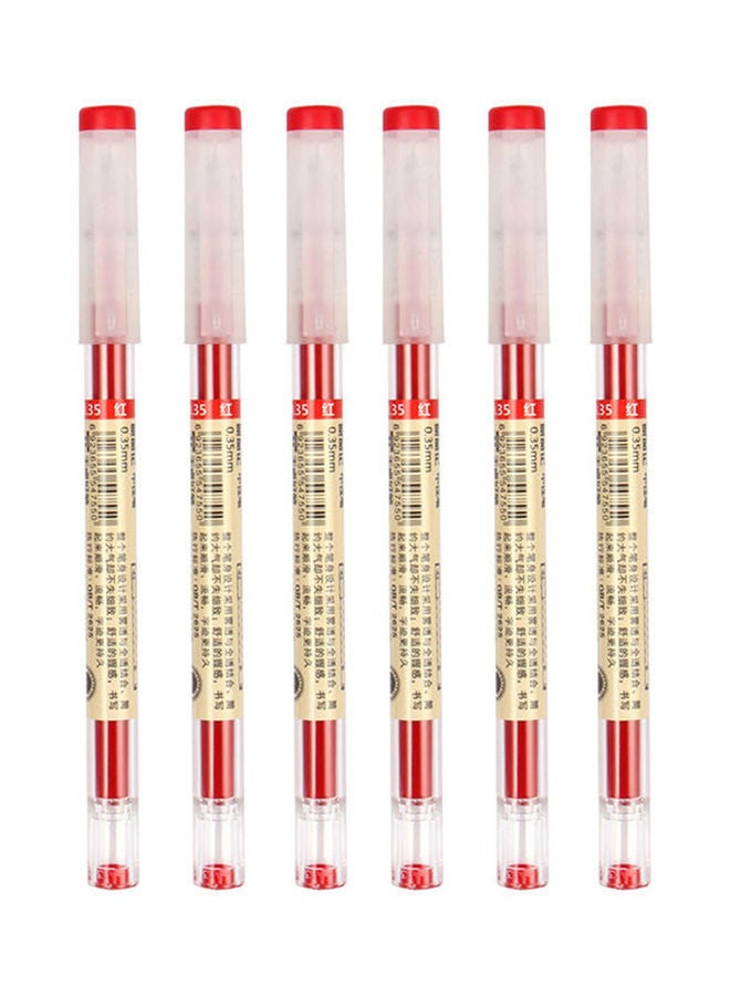 NIBEMINENT 6-Piece Gel Pen Set Red