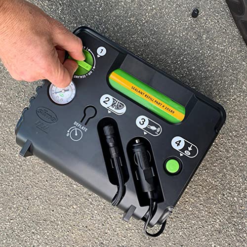 Slime مجموعة طوارئ إصلاح الإطارات المسطحة سلايم 50139، تشمل مادة مانعة للتسرب ومضخة نفخ الإطارات، تناظرية، مناسبة للسيارات وغيرها من المركبات على الطرق السريعة، إصلاح في 10 دقائق - Image 5