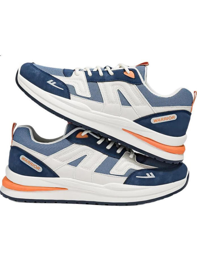 Pull Back Warrior Men'S Sports Shoes Spring/Summer New Breathable Men'S Shoes Light Blue Orange Mesh Style Size 44 - Image 3