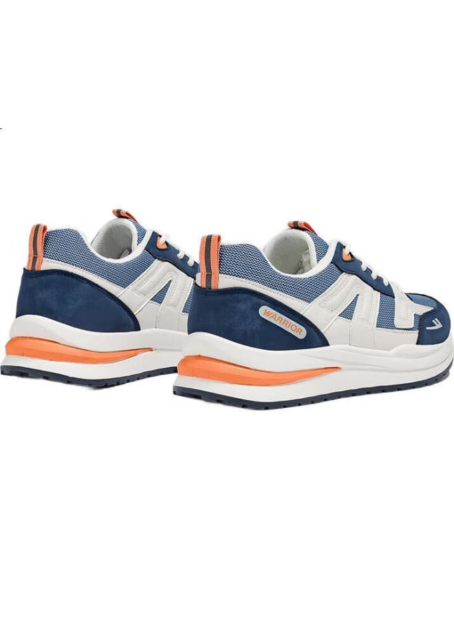 Pull Back Warrior Men'S Sports Shoes Spring/Summer New Breathable Men'S Shoes Light Blue Orange Mesh Style Size 44 - Image 1