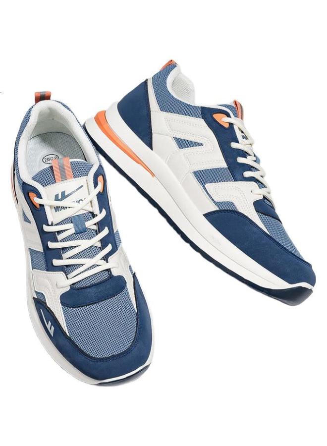 Pull Back Warrior Men'S Sports Shoes Spring/Summer New Breathable Men'S Shoes Light Blue Orange Mesh Style Size 44 - Image 2