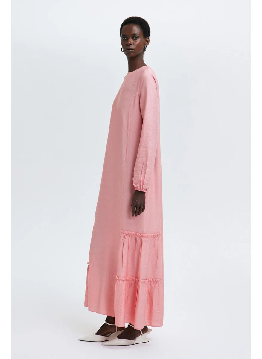 تاتشي Linen Textured Dress with Gathered Hem
