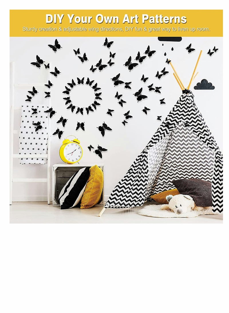 KASTWAVE Butterfly Wall Decoration Sticker, Bedroom Polished Wall Stickers by , 3 Sizes Durable DIY Decorations Wall Art for Living Room Home Party, 36 Pcs Black - Image 4