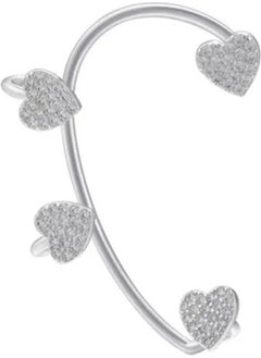 Bahels Silver Color Single Zircon Stone Heart Earcuff Cartilage Earring  - Image 2