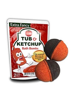 Tub O Ketchup Bath Bombs Funny Ketchup Colored Bath Balls For Men Xl Black Cherry Bath Fizzers Handcrafted Made In America 2 Count