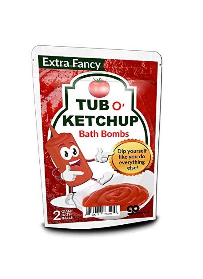Gears Out - Tub O Ketchup Bath Bombs Funny Ketchup Colored Bath Balls For Men Xl Black Cherry Bath Fizzers Handcrafted Made In America 2 Count - Image 1